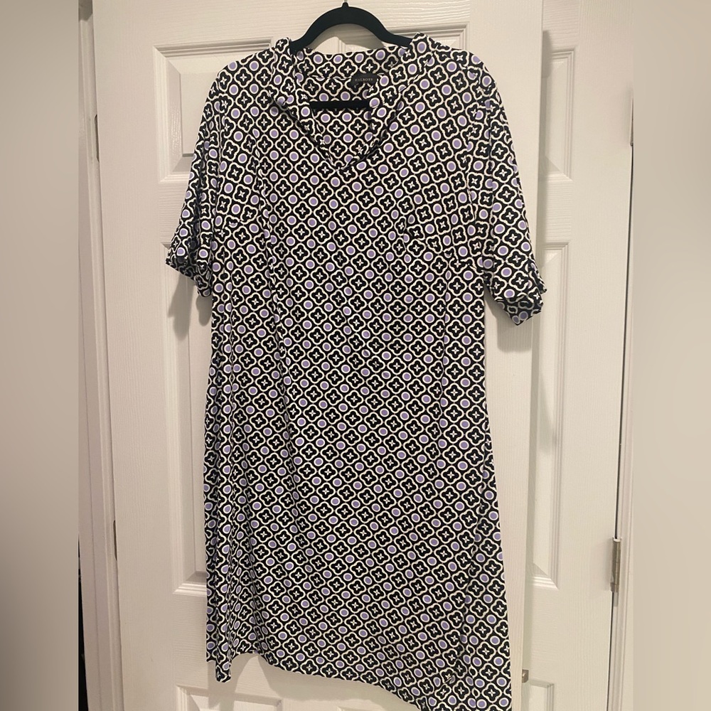 Talbots Plus Geometric Qtr Sleeve Stretch Dress  tag missing should be 16 or 1x